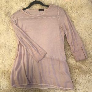 Soft pink shirt; long sleeved